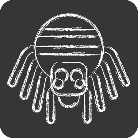 Icon Spider. related to Halloween symbol. chalk Style. simple design illustrationのイラスト素材