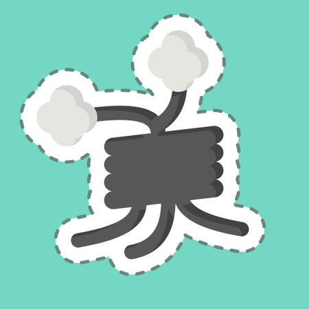 Sticker line cut Dead Tree. related to Halloween symbol. simple design illustrationのイラスト素材