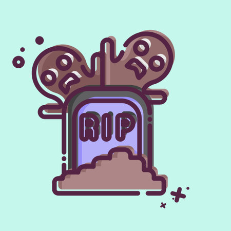 Icon Tomb. related to Halloween symbol. MBE style. simple design illustrationのイラスト素材