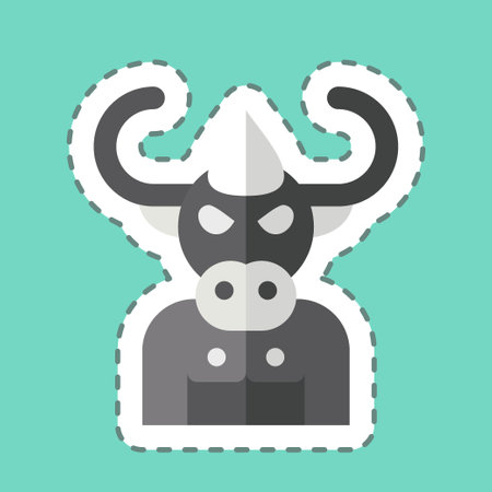 Sticker line cut Beast. related to Halloween symbol. simple design illustrationのイラスト素材