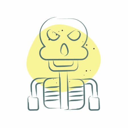 Icon Skeleton. related to Halloween symbol. Color Spot Style. simple design illustrationのイラスト素材