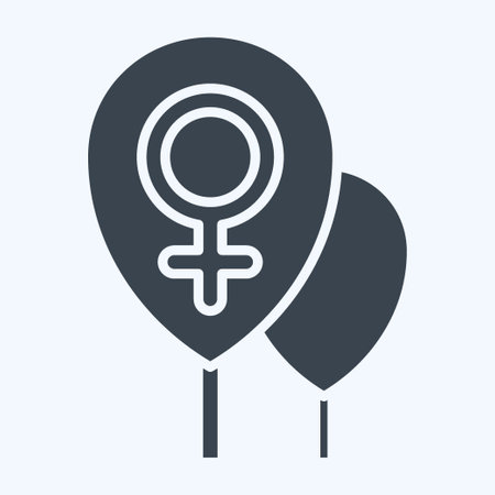 Icon Ballons. related to Woman Day symbol. glyph style. simple design illustrationのイラスト素材
