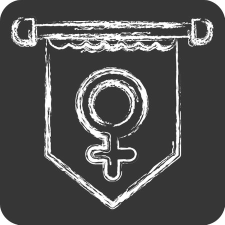 Icon Banner. related to Woman Day symbol. chalk Style. simple design illustrationのイラスト素材