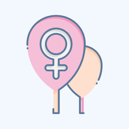 Icon Ballons. related to Woman Day symbol. doodle style. simple design illustrationのイラスト素材