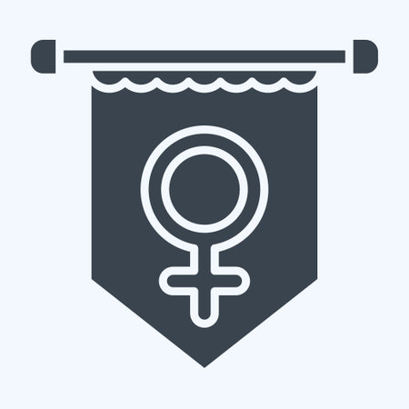 Icon Banner. related to Woman Day symbol. glyph style. simple design illustrationのイラスト素材