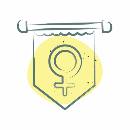 Icon Banner. related to Woman Day symbol. Color Spot Style. simple design illustrationのイラスト素材
