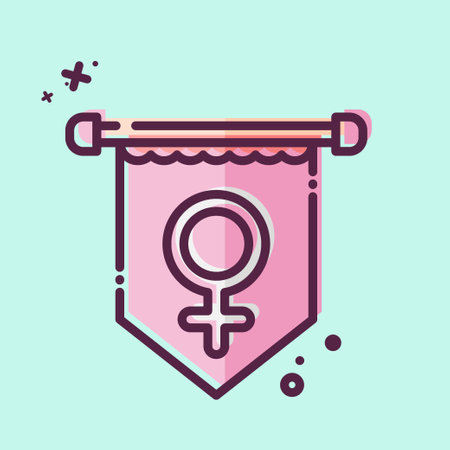 Icon Banner. related to Woman Day symbol. MBE style. simple design illustrationのイラスト素材