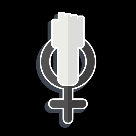 Icon Feminism. related to Woman Day symbol. glossy style. simple design illustrationのイラスト素材