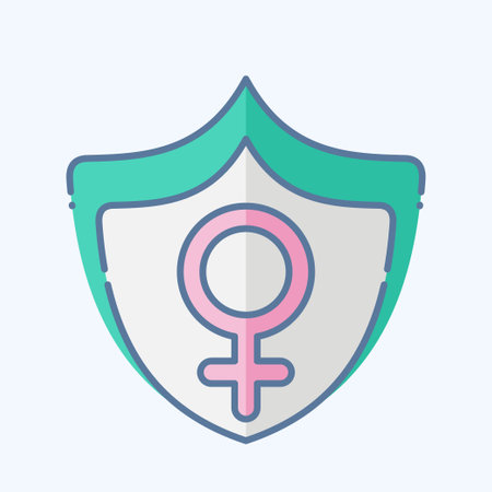 Icon Protection. related to Woman Day symbol. doodle style. simple design illustrationのイラスト素材