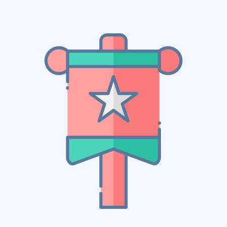 Icon Banner. related to Parade symbol. doodle style. simple design illustrationのイラスト素材