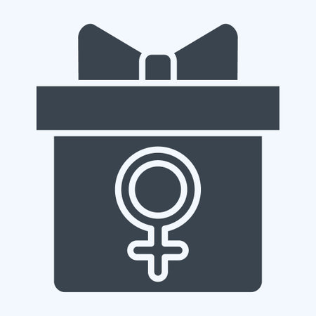 Icon Gift. related to Woman Day symbol. glyph style. simple design illustrationのイラスト素材