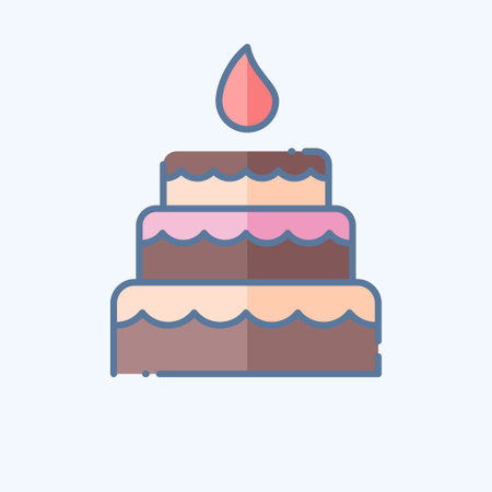 Icon Cake. related to Woman Day symbol. doodle style. simple design illustrationのイラスト素材