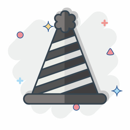 Icon Party Hat. related to Parade symbol. comic style. simple design illustrationのイラスト素材