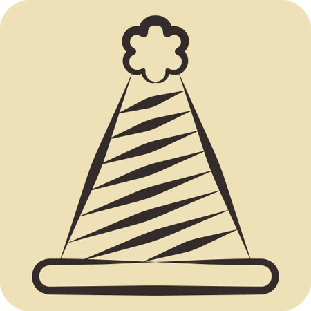 Icon Party Hat. related to Parade symbol. hand drawn style. simple design illustrationのイラスト素材