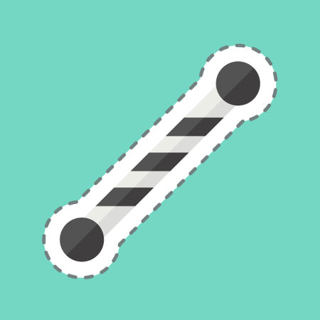 Sticker line cut Majorrete. related to Parade symbol. simple design illustrationのイラスト素材