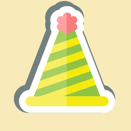 Sticker Party Hat. related to Parade symbol. simple design illustrationのイラスト素材