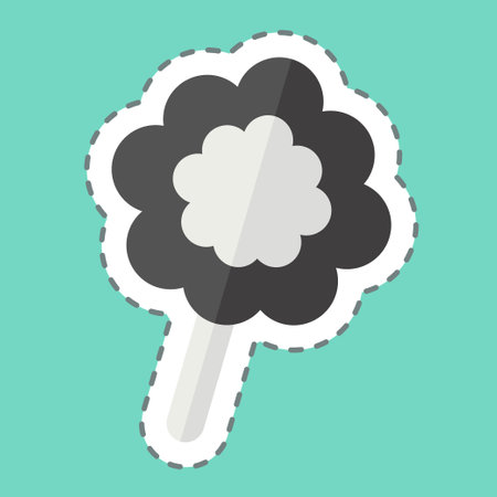 Sticker line cut Cotton Candy. related to Parade symbol. simple design illustrationのイラスト素材