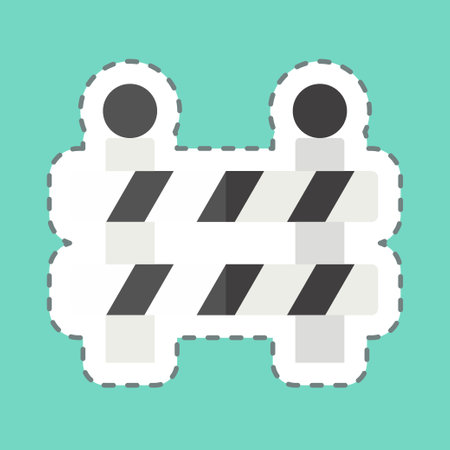 Sticker line cut Barrier. related to Parade symbol. simple design illustrationのイラスト素材