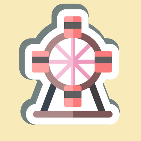 Sticker Verris Wheel. related to Parade symbol. simple design illustrationのイラスト素材