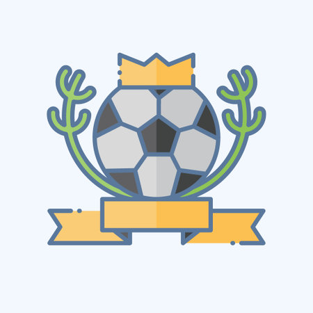 Icon Championship. related to Football symbol. doodle style. simple design illustrationのイラスト素材