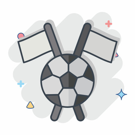 Icon Flag. related to Football symbol. comic style. simple design illustrationのイラスト素材
