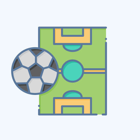 Icon Sport Field. related to Football symbol. doodle style. simple design illustrationのイラスト素材