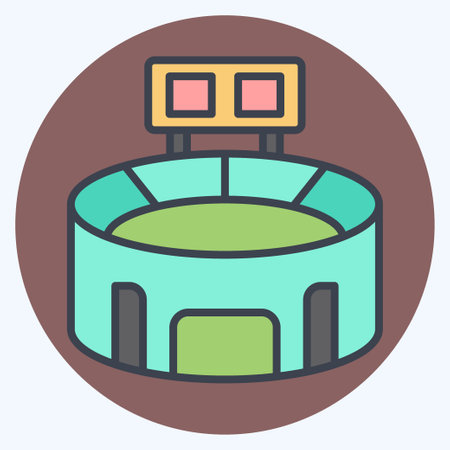 Icon Stadium. related to Football symbol. color mate style. simple design illustrationのイラスト素材