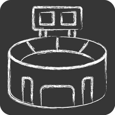 Icon Stadium. related to Football symbol. chalk Style. simple design illustrationのイラスト素材