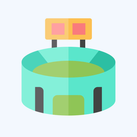 Icon Stadium. related to Football symbol. flat style. simple design illustrationのイラスト素材