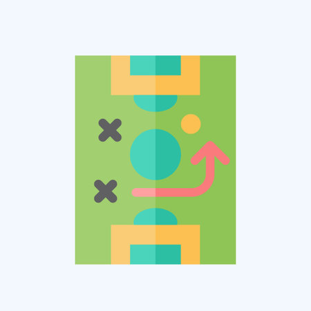 Icon Tactics. related to Football symbol. flat style. simple design illustrationのイラスト素材