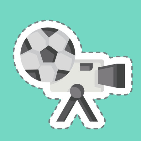 Sticker line cut Live. related to Football symbol. simple design illustrationのイラスト素材