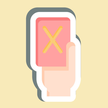 Sticker Red Card. related to Football symbol. simple design illustrationのイラスト素材