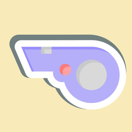 Sticker Whistle. related to Football symbol. simple design illustrationのイラスト素材