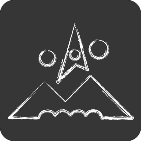 Icon Abstract. related to Photos and Illustrations symbol. chalk Style. simple design illustrationのイラスト素材