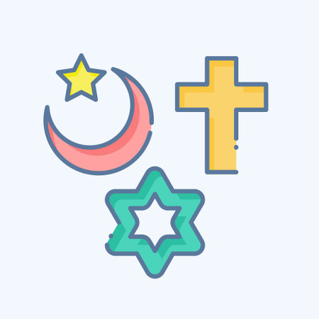 Icon Religion. related to Photos and Illustrations symbol. doodle style. simple design illustrationのイラスト素材