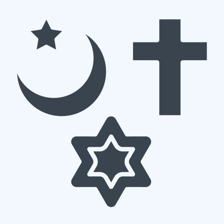 Icon Religion. related to Photos and Illustrations symbol. glyph style. simple design illustrationのイラスト素材