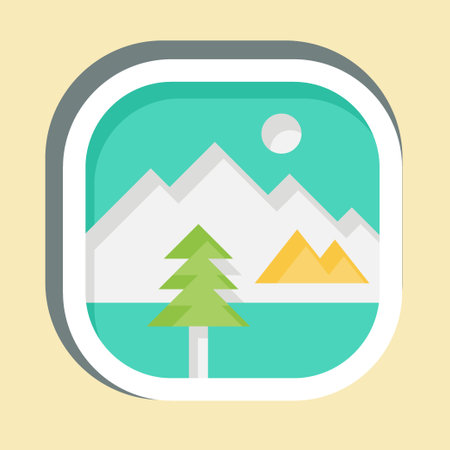 Sticker Nature. related to Photos and Illustrations symbol. simple design illustrationのイラスト素材