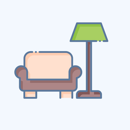 Icon Interiors. related to Photos and Illustrations symbol. doodle style. simple design illustrationのイラスト素材