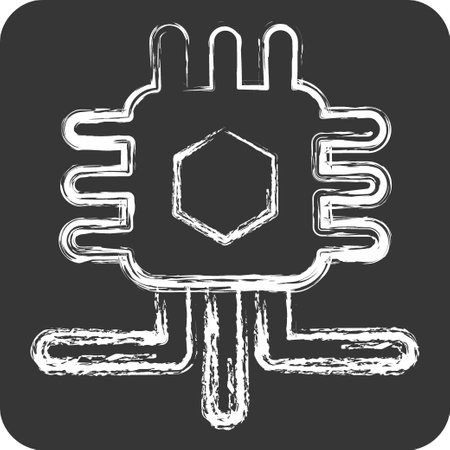 Icon Technology. related to Photos and Illustrations symbol. chalk Style. simple design illustrationのイラスト素材