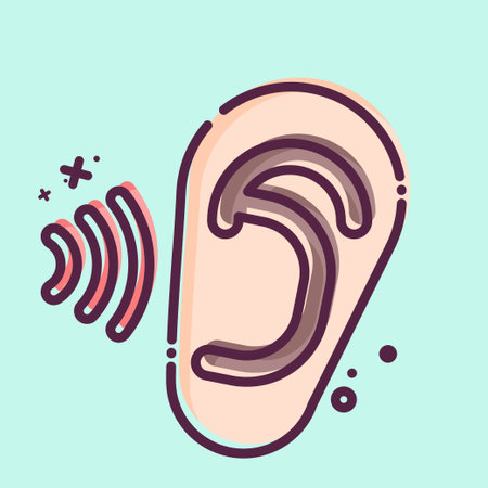 Icon Otology. related to Medical Specialties symbol. MBE style. simple design illustrationのイラスト素材