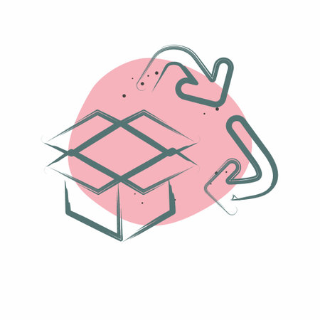 Icon Carboard Recycling. related to Recycling symbol. Color Spot Style. simple design illustrationのイラスト素材