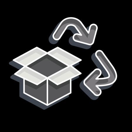 Icon Carboard Recycling. related to Recycling symbol. glossy style. simple design illustrationのイラスト素材