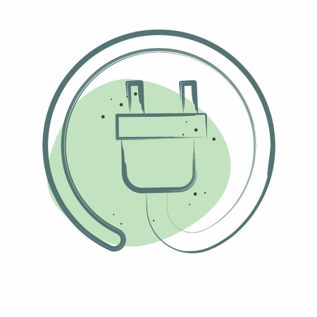 Icon Green Energy. related to Recycling symbol. Color Spot Style. simple design illustrationのイラスト素材