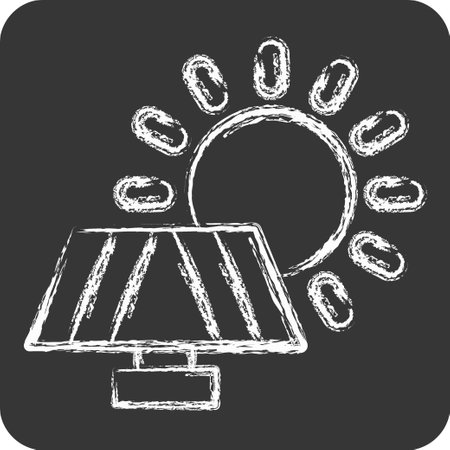 Icon Solar Panel. related to Recycling symbol. chalk Style. simple design illustrationのイラスト素材