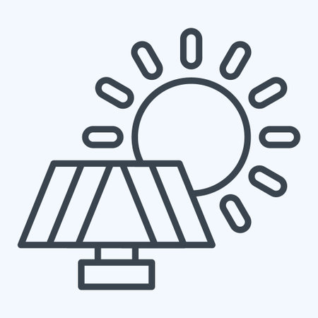 Icon Solar Panel. related to Recycling symbol. line style. simple design illustrationのイラスト素材