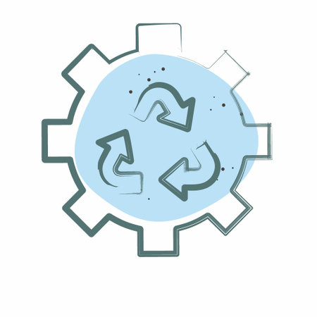 Icon Sustainable Technology. related to Recycling symbol. Color Spot Style. simple design illustrationのイラスト素材