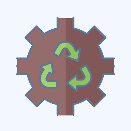 Icon Sustainable Technology. related to Recycling symbol. doodle style. simple design illustrationのイラスト素材