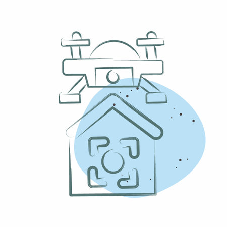 Icon Drone Location. related to Drone symbol. Color Spot Style. simple design illustrationのイラスト素材