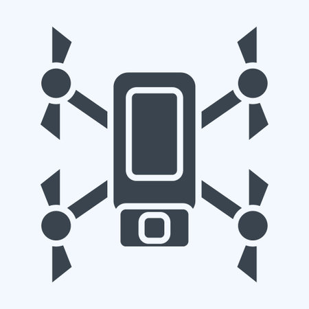 Icon Scouting Drone. related to Drone symbol. glyph style. simple design illustrationのイラスト素材