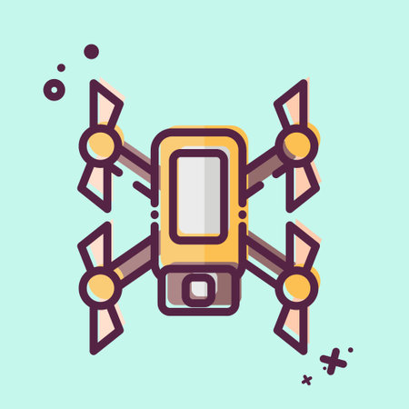 Icon Scouting Drone. related to Drone symbol. MBE style. simple design illustrationのイラスト素材